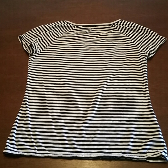 Ann Taylor Medium Black & White Stripped Top - Picture 5 of 6